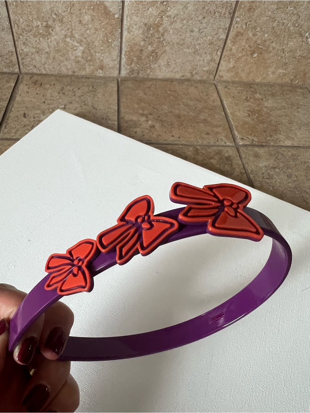 Y2K Marc by Mark Jacobs Purple Headband with Orange Bow Accents